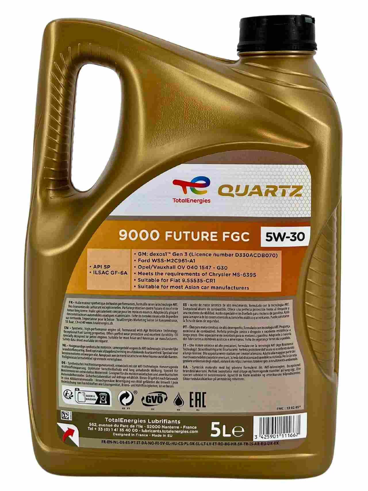 Total Quartz 9000 Future FGC 5W-30 5 Liter - Image 2